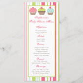 25枚のメニューカードお茶会のピンクのパステルのカップケーキ メニュー (正面)