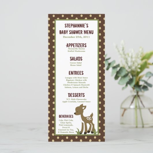 25枚のメニューカードは空の森林森林を魅了しました メニュー (スタンド正面)