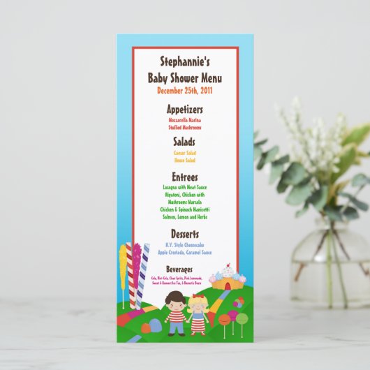 25枚のメニューカードキャンデーの土地のアイスクリームの吸盤の棒つきキャンデー メニュー (スタンド正面)