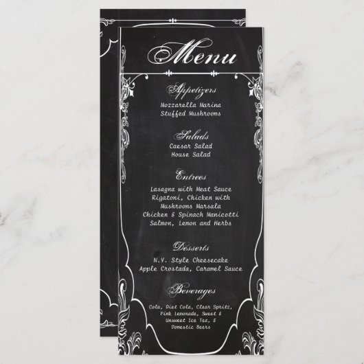 25枚のメニューカードモダンシャルボードヴィンテージビクトリアン メニュー (正面/裏面)