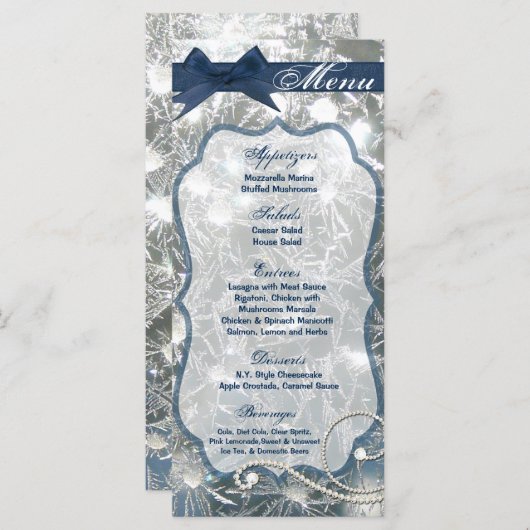 25枚のメニューカード粉々氷の割れた冬用ガラス メニュー (正面/裏面)