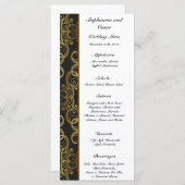 25枚のメニューカード金ゴールドとブラックダマスク メニュー (正面/裏面)