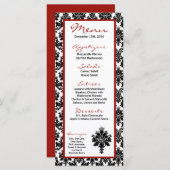 25枚のメニューカード黒の赤いダマスク織のレースのプリント メニュー (正面/裏面)