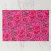 25枚ピンクはっきりしたローズパターンのビジネス用ラッピング ペーパーパッド (正面)