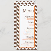 25枚メニューカード茶色のオレンジ色の山形の名前フォーカス メニュー (正面/裏面)