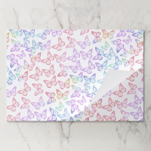 25枚 パステル蝶のビジネスギフト包装紙 ペーパーパッド (折り畳み)