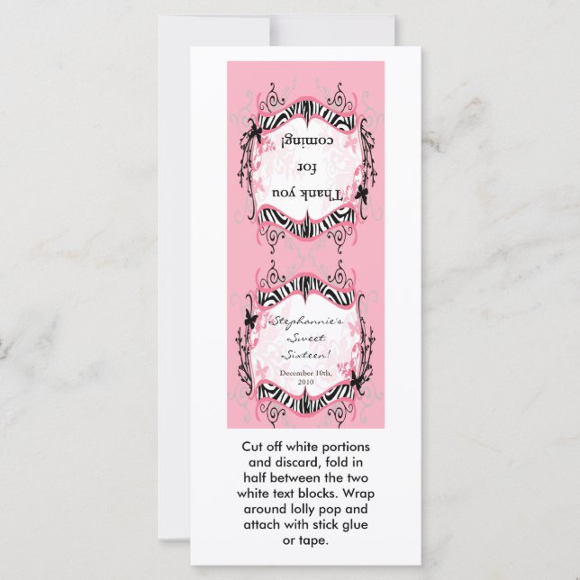 25棒つきキャンデートッパーガーリーバタフライゼブラプリント (正面)