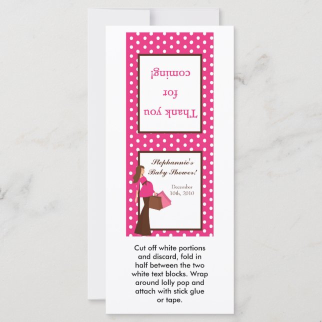 25棒つきキャンデートッパーモダンピンクママ水玉模様 (正面)