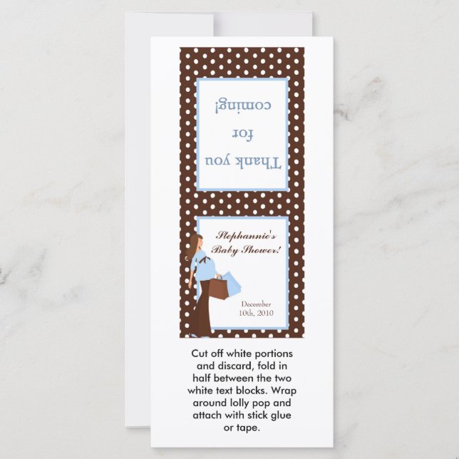 25棒つきキャンデートッパー青モダン母水玉模様 (正面)