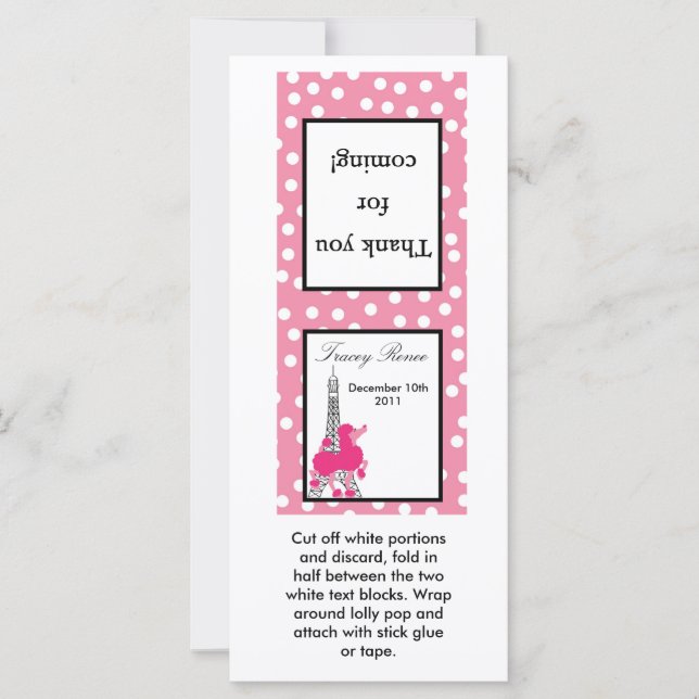 25棒つきキャンデートッパー・ピンク・プードルinパリエッフェル (正面)