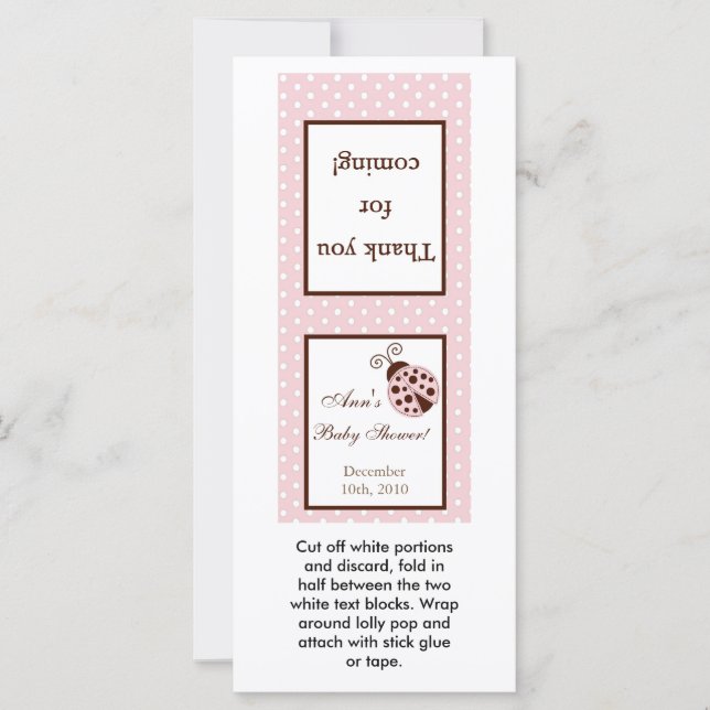 25棒つきキャンデートッパー・ピンク・レディバグ (正面)