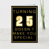 25歳になっても特別な誕生日 箔グリーティングカード (正面)