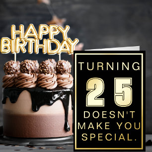 25歳になっても特別な誕生日 箔グリーティングカード