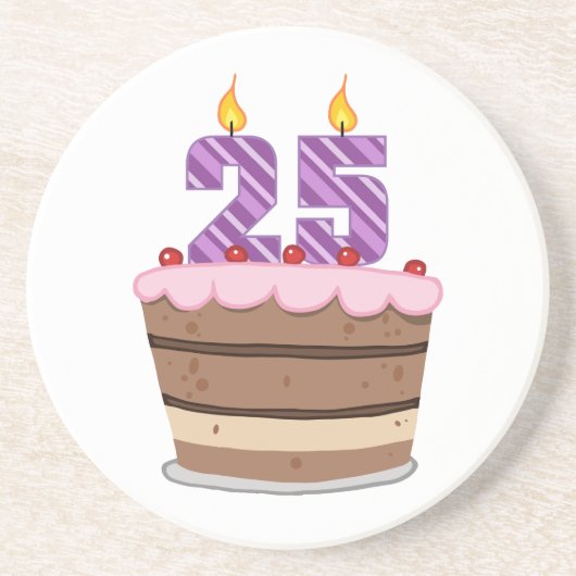 25歳のお誕生日ケーキ コースター (正面)