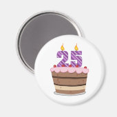 25歳のお誕生日ケーキ マグネット (正面/裏面)