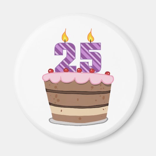 25歳のお誕生日ケーキ マグネット (正面)
