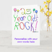 25歳のロック！ カード (黄色い花)