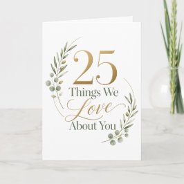 25歳の誕生日おめでとう あなたについて愛する25のこと カード