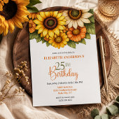 25歳の誕生日おめでとう サンフラワー 招待状