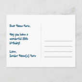 25歳の誕生日おめでとう!楽しいスターパターン、虹25、名前入り ポストカード (裏面)