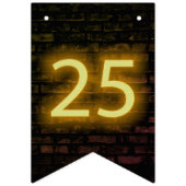 25歳の誕生日にレンガにネオンサイン バンティングフラッグ (第1の旗)
