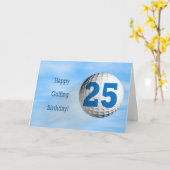 25歳の誕生日のゴルフカード カード (黄色い花)