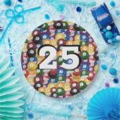 25歳の誕生日のビリヤード・ボール ペーパープレート (パーティー)