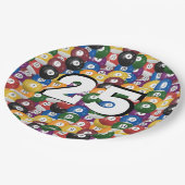 25歳の誕生日のビリヤード・ボール ペーパープレート (アングル)