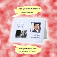 25歳の誕生日の写真と文字ブルー