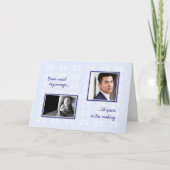 25歳の誕生日の写真と文字ブルー カード (正面)