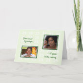 25歳の誕生日の写真と文字緑 カード (正面)