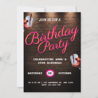 25歳の誕生日カード 招待状