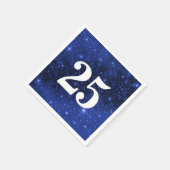 25歳の誕生日パーティーのためのスターギャラクシー スタンダードカクテルナプキン (角)