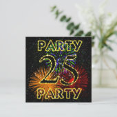 25歳の誕生日パーティーの招待状(花火付き) 招待状 (スタンド正面)