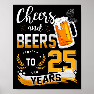 25歳の誕生日パーティー応援とビール~25歳 ポスター