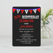 25歳の誕生日パーティー招待バンティング 招待状 (スタンド正面)