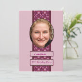 25歳の誕生日パーティー招待状の絵と名前 招待状 (スタンド正面)