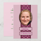 25歳の誕生日パーティー招待状の絵と名前 招待状 (正面/裏面)