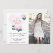 25歳の誕生日招待状エレガントBoho Photo 招待状 (正面)