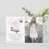 25歳の誕生日招待状エレガントBoho Photo 招待状 (スタンド正面)