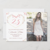 25歳の誕生日招待状ボホフローラ写真 招待状 (正面)
