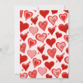 25歳の誕生日招待状レッドピンクハート 招待状 (裏面)