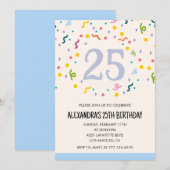 25歳の誕生日招待状紙吹雪 招待状 (正面/裏面)
