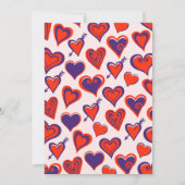 25歳の誕生日招待状 グラム キュート レッドハート 招待状 (裏面)