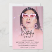 25歳の誕生日招待状 誕生日ディナーの写真 招待状 (正面)