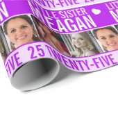 25歳の誕生日3枚の写真紫の妹 ラッピングペーパー (ロールコーナー)