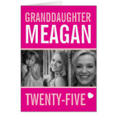 25歳の誕生日3枚ピンクの孫娘 (正面)