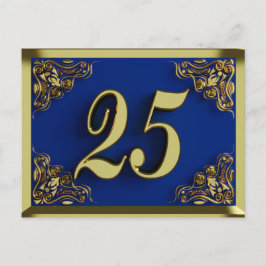 25歳の誕生日 ゴールド ブルー 招待状
