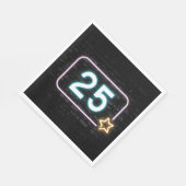 25歳の誕生日 ネオンサイン レンガの壁 スタンダードランチョンナプキン (角)