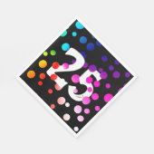 25歳の誕生日 レインボードット（黒背景） スタンダードランチョンナプキン (角)